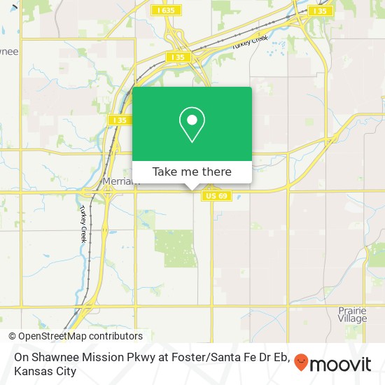 On Shawnee Mission Pkwy at Foster / Santa Fe Dr Eb map