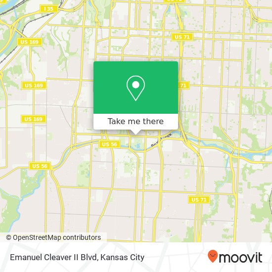 Mapa de Emanuel Cleaver II Blvd