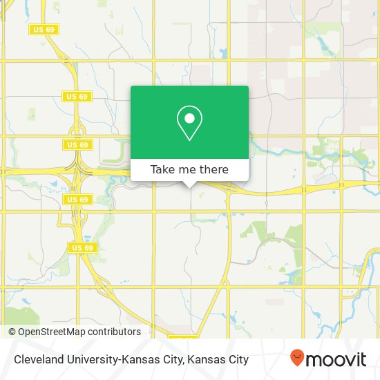 Cleveland University-Kansas City map