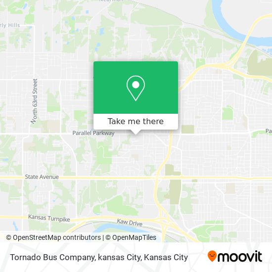 Tornado Bus Company, kansas City map