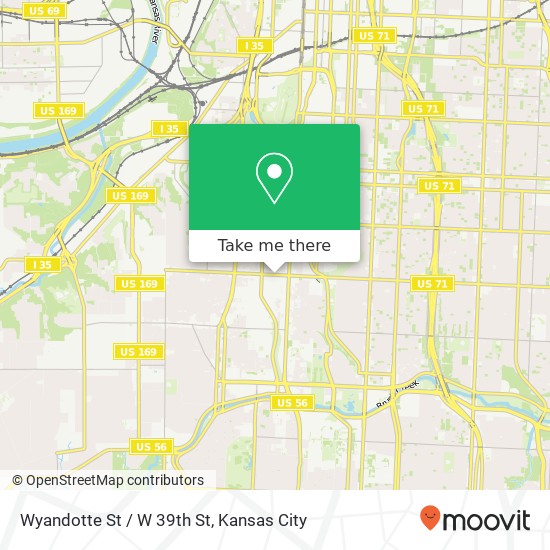 Wyandotte St / W 39th St map
