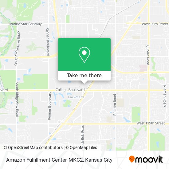 Amazon Fulfillment Center-MKC2 map