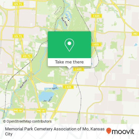 Memorial Park Cemetery Association of Mo map