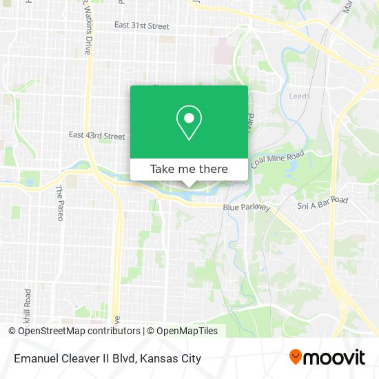 Emanuel Cleaver II Blvd map