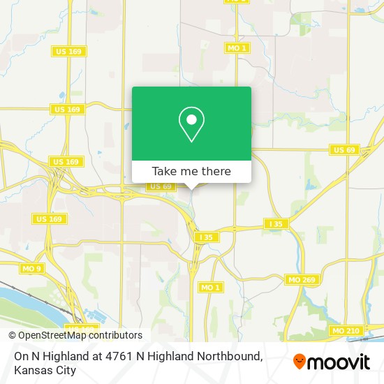 Mapa de On N Highland at 4761 N Highland Northbound