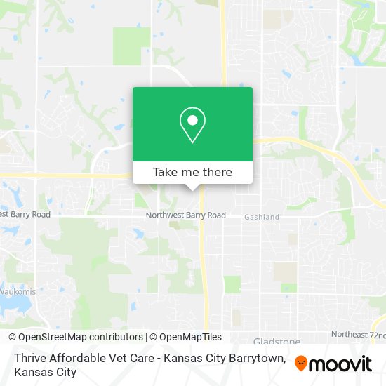 Thrive Affordable Vet Care - Kansas City Barrytown map