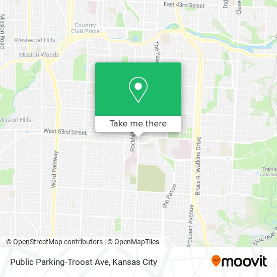 Public Parking-Troost Ave map