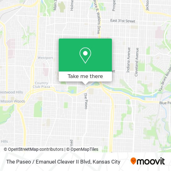 Mapa de The Paseo / Emanuel Cleaver II Blvd