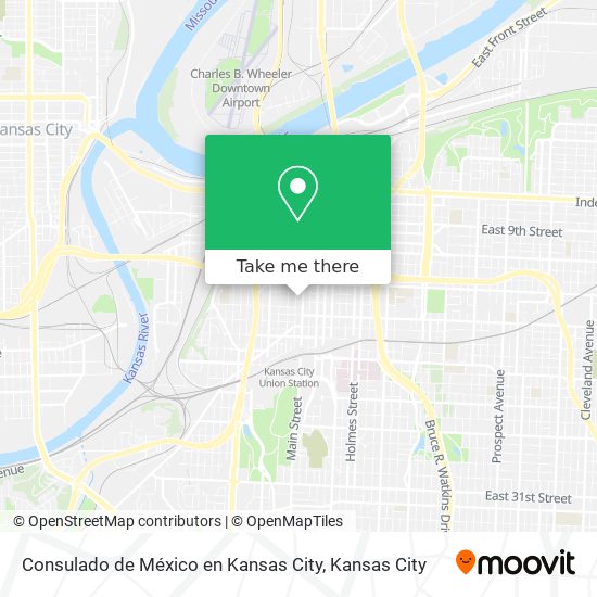 Mapa de Consulado de México en Kansas City