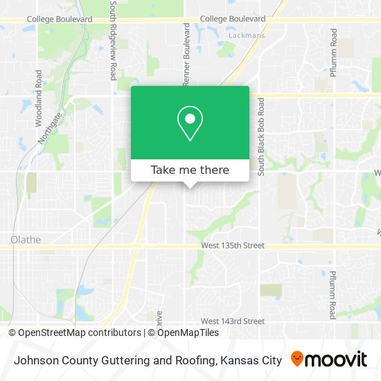 Mapa de Johnson County Guttering and Roofing