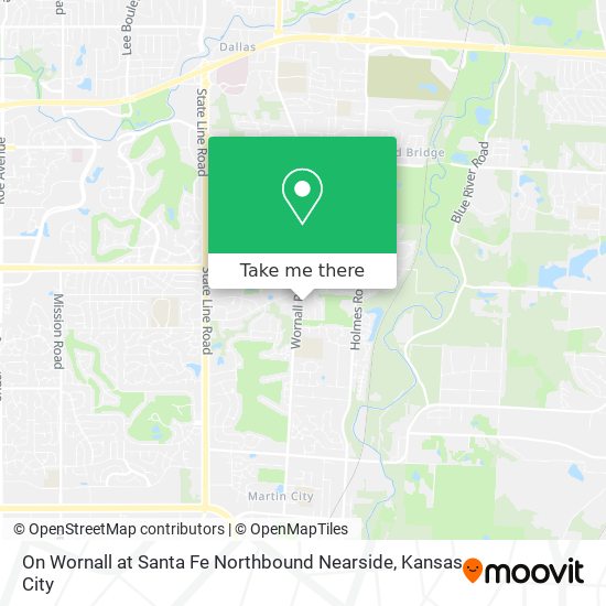 Mapa de On Wornall at Santa Fe Northbound Nearside