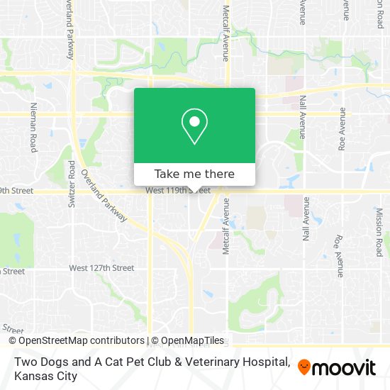 Two Dogs and A Cat Pet Club & Veterinary Hospital map