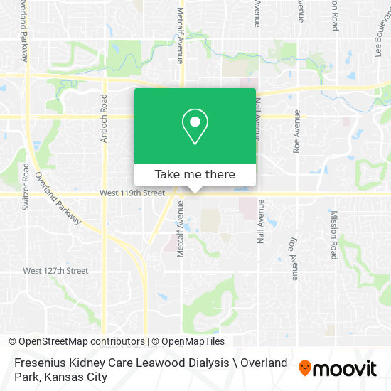 Fresenius Kidney Care Leawood Dialysis \ Overland Park map