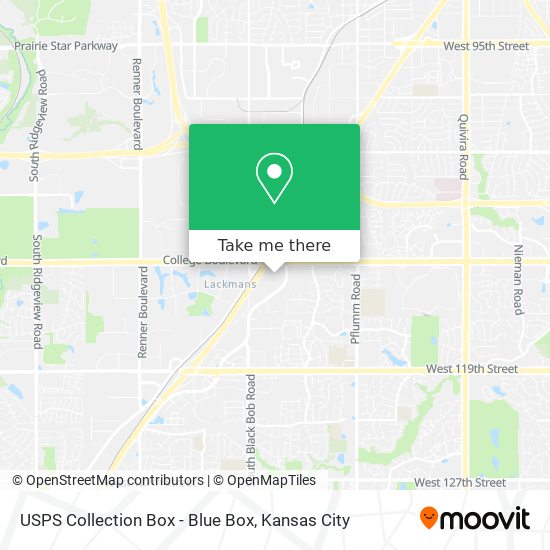 USPS Collection Box - Blue Box map