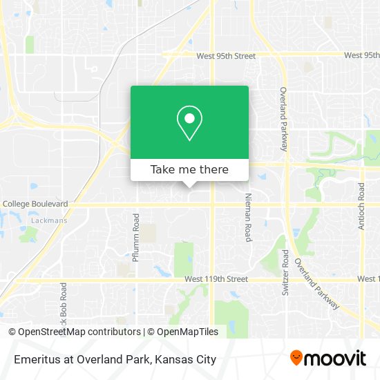 Emeritus at Overland Park map