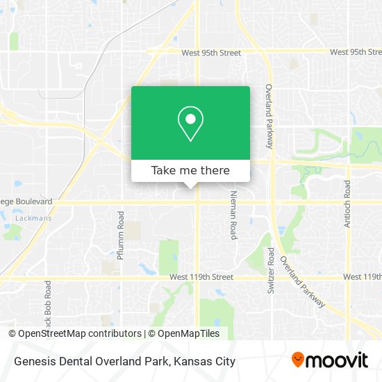 Genesis Dental Overland Park map