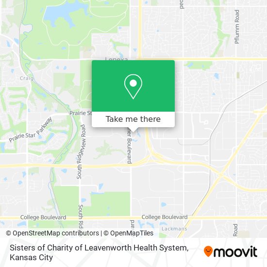 Sisters of Charity of Leavenworth Health System map