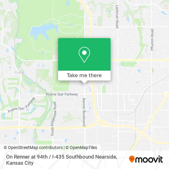 On Renner at 94th / I-435 Southbound Nearside map
