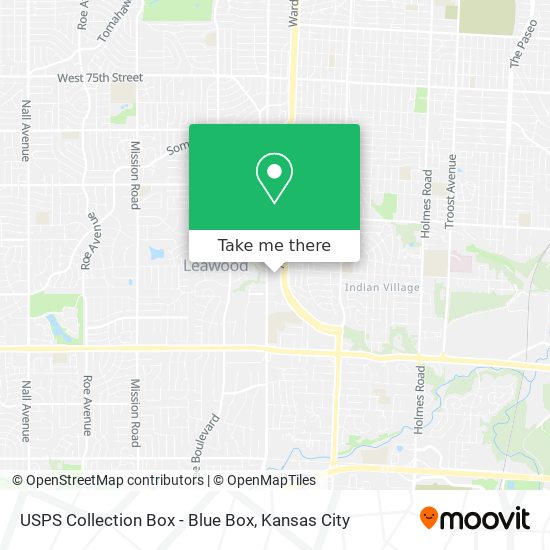 Mapa de USPS Collection Box - Blue Box