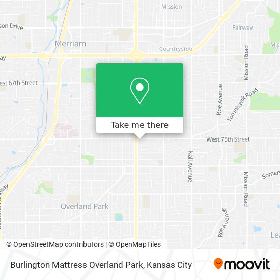 Burlington Mattress Overland Park map
