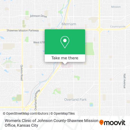 Women's Clinic of Johnson County-Shawnee Mission Office map