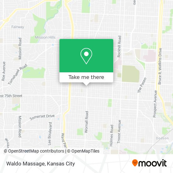 How to get to Waldo Massage in Kansas City by Bus?