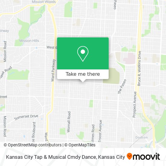 Mapa de Kansas City Tap & Musical Cmdy Dance