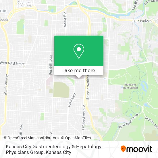 Mapa de Kansas City Gastroenterology & Hepatology Physicians Group