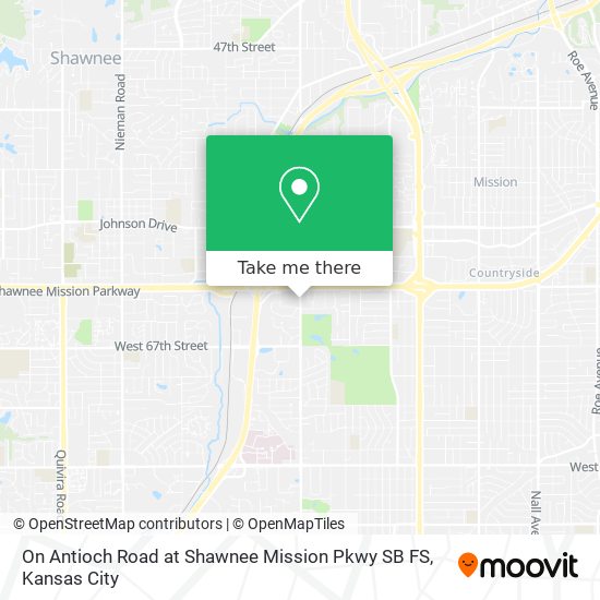 Mapa de On Antioch Road at Shawnee Mission Pkwy SB FS