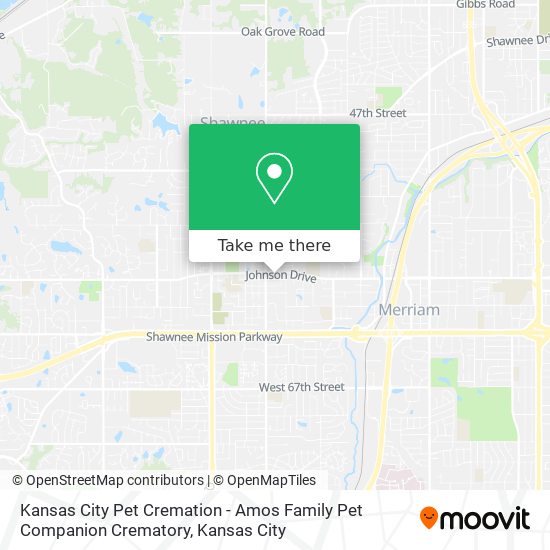 Kansas City Pet Cremation - Amos Family Pet Companion Crematory map