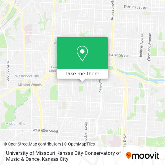 Mapa de University of Missouri Kansas City-Conservatory of Music & Dance