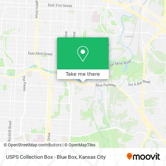 Mapa de USPS Collection Box - Blue Box
