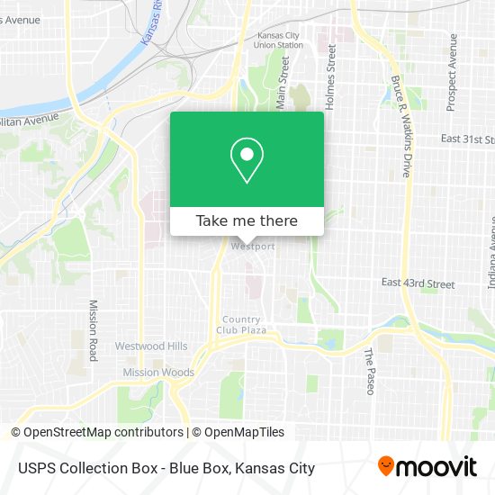 USPS Collection Box - Blue Box map