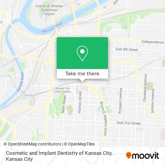 Cosmetic and Implant Dentistry of Kansas City map