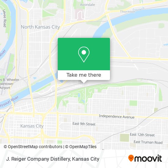 J. Reiger Company Distillery map