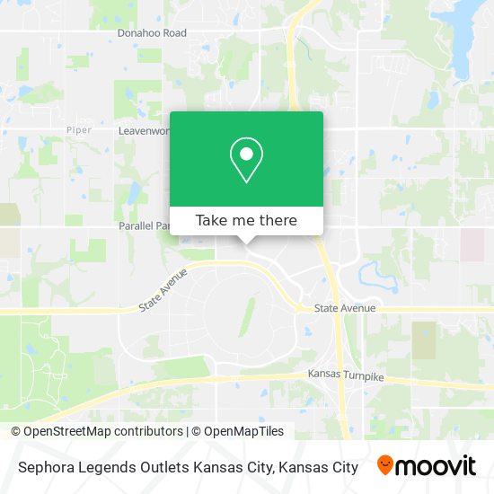 Sephora Legends Outlets Kansas City map