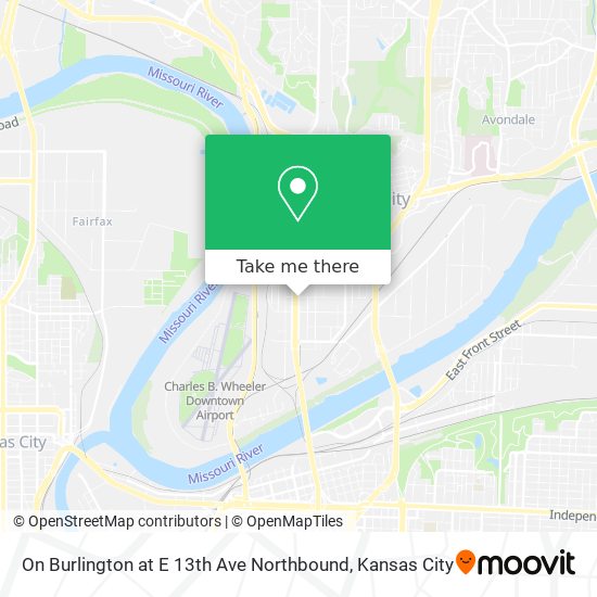 On Burlington at E 13th Ave Northbound map