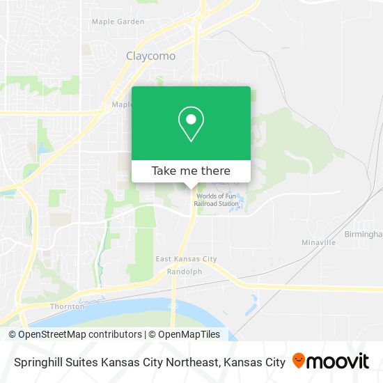 Springhill Suites Kansas City Northeast map