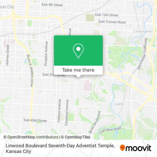 Mapa de Linwood Boulevard Seventh-Day Adventist Temple