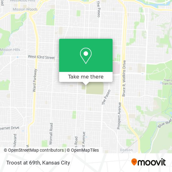 Troost at 69th map