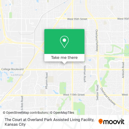 Mapa de The Court at Overland Park Assisted Living Facility