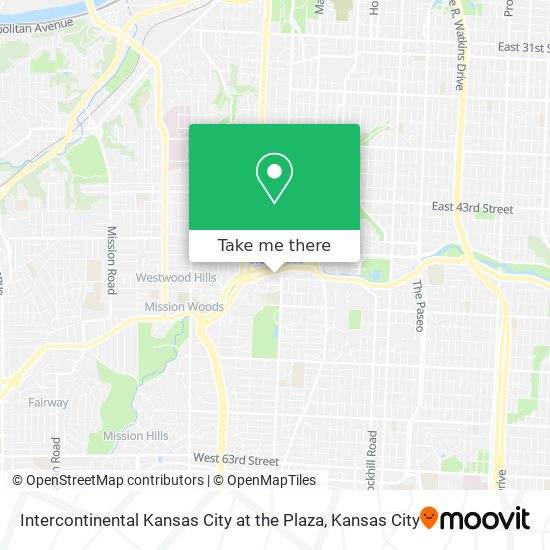 Intercontinental Kansas City at the Plaza map