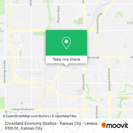 Crossland Economy Studios - Kansas City - Lenexa - 95th St. map