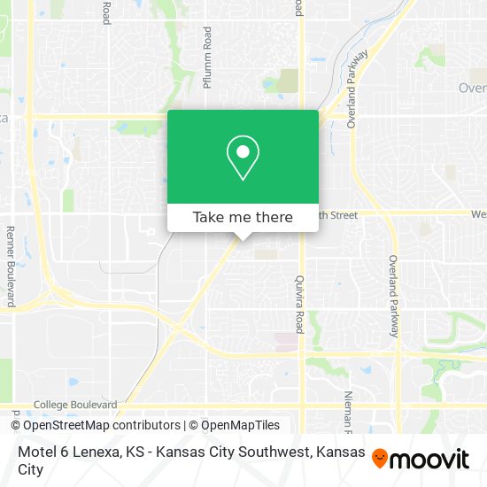 Mapa de Motel 6 Lenexa, KS - Kansas City Southwest