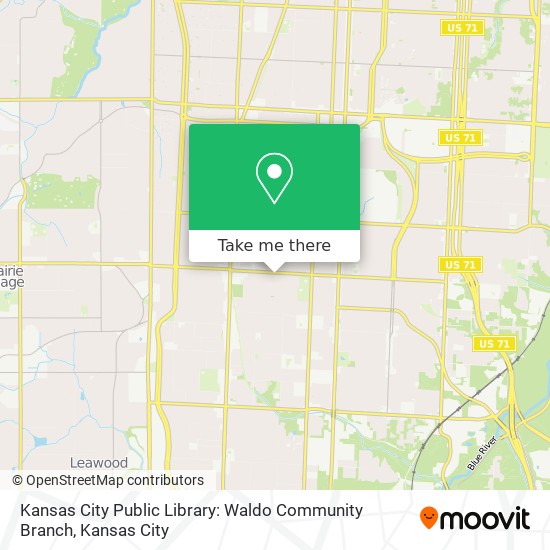 Mapa de Kansas City Public Library: Waldo Community Branch