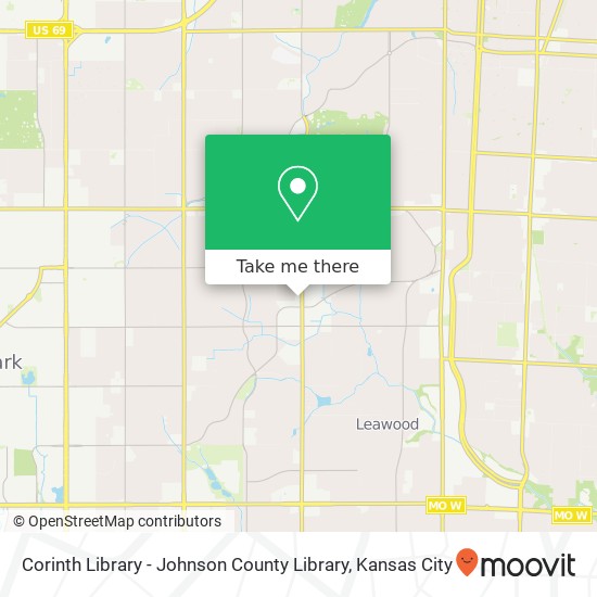 Corinth Library - Johnson County Library map