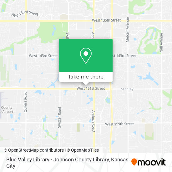 Blue Valley Library - Johnson County Library map