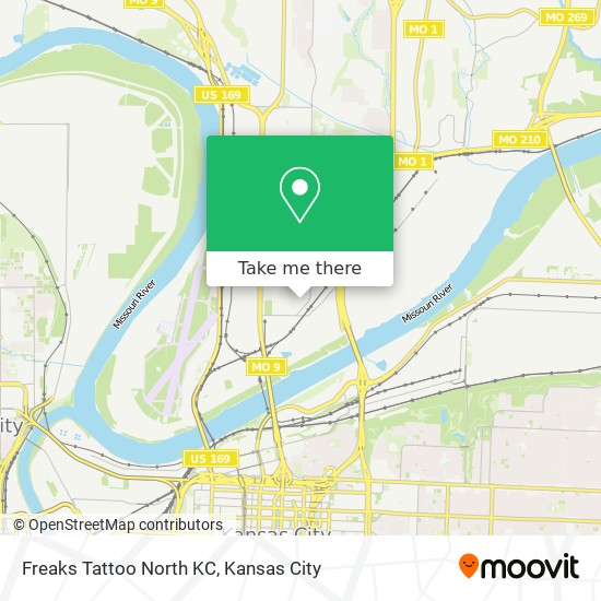 Freaks Tattoo North KC map