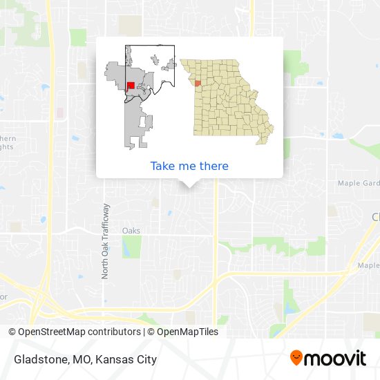 Gladstone, MO map