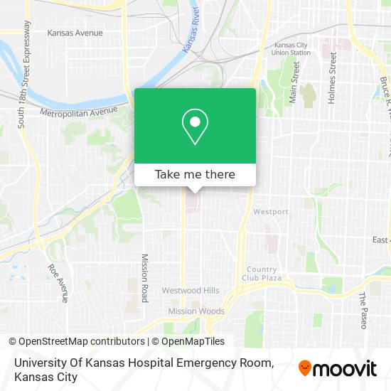 Mapa de University Of Kansas Hospital Emergency Room